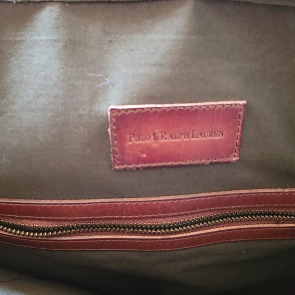 Ralph Lauren Natural Soft Waxed Canvas and Leather Messenger Bag - Picture 6 of 11